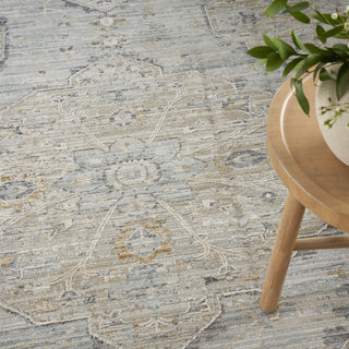 Nourison Nyle NYE07 Light Blue Area Rug Corner Image