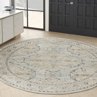 Nourison Nyle NYE07 Light Blue Area Rug Corner Image