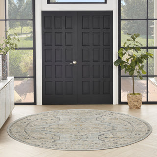Nourison Nyle NYE07 Light Blue Area Rug Room Image Feature