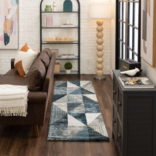 Karastan Bowen Oblique Blue Area Rug by Drew and Jonathan 