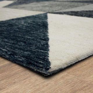 Karastan Bowen Oblique Blue Area Rug by Drew and Jonathan Angle Image