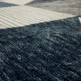 Karastan Bowen Oblique Blue Area Rug by Drew and Jonathan Detail Image