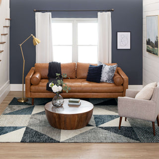 Karastan Bowen Oblique Blue Area Rug by Drew and Jonathan Lifestyle Image Feature