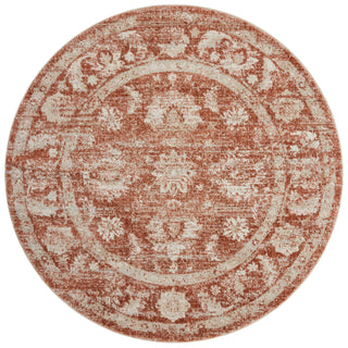 Loloi Odette ODT-03 Rust/Ivory Area Rug Round Image