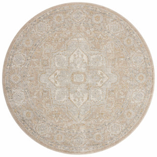 Loloi Odette ODT-05 Beige/Silver Area Rug Round Image