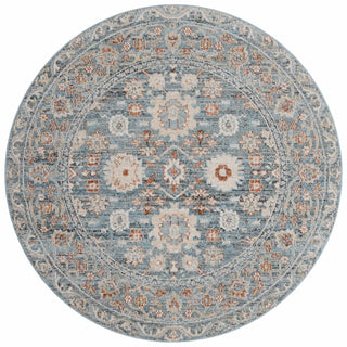 Loloi Odette ODT-07 Sky/Rust Area Rug Round Image