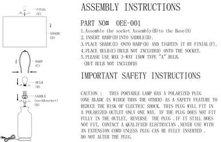 Surya Oconee OEE-001 Lamp Assembly