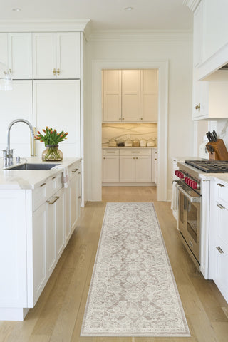 Nourison Outlines OLN03 Ivory Mocha Area Rug Corner Image