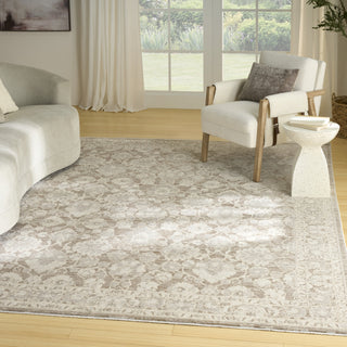 Nourison Outlines OLN03 Ivory Mocha Area Rug Corner Image