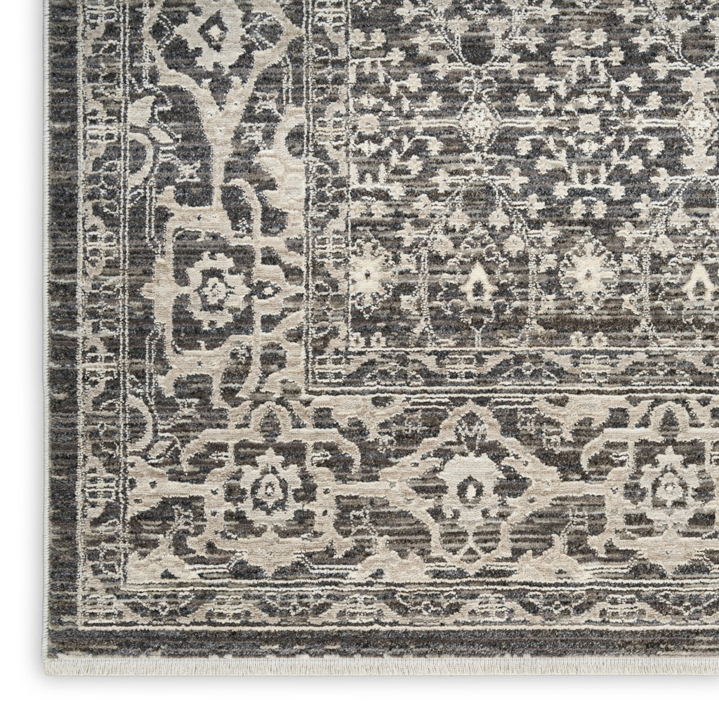 Nourison Outlines OLN04 Charcoal Ivory Area Rug Corner Image