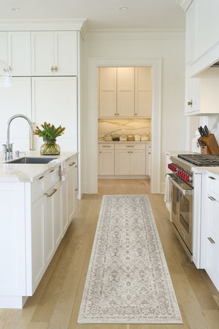 Nourison Outlines OLN05 Ivory Grey Area Rug Corner Image