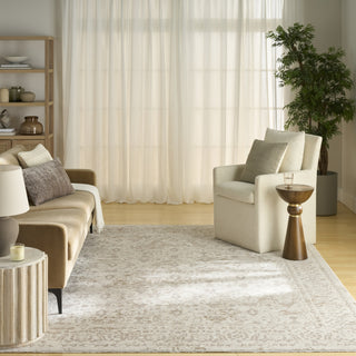Nourison Outlines OLN05 Ivory Grey Area Rug Room Image Feature
