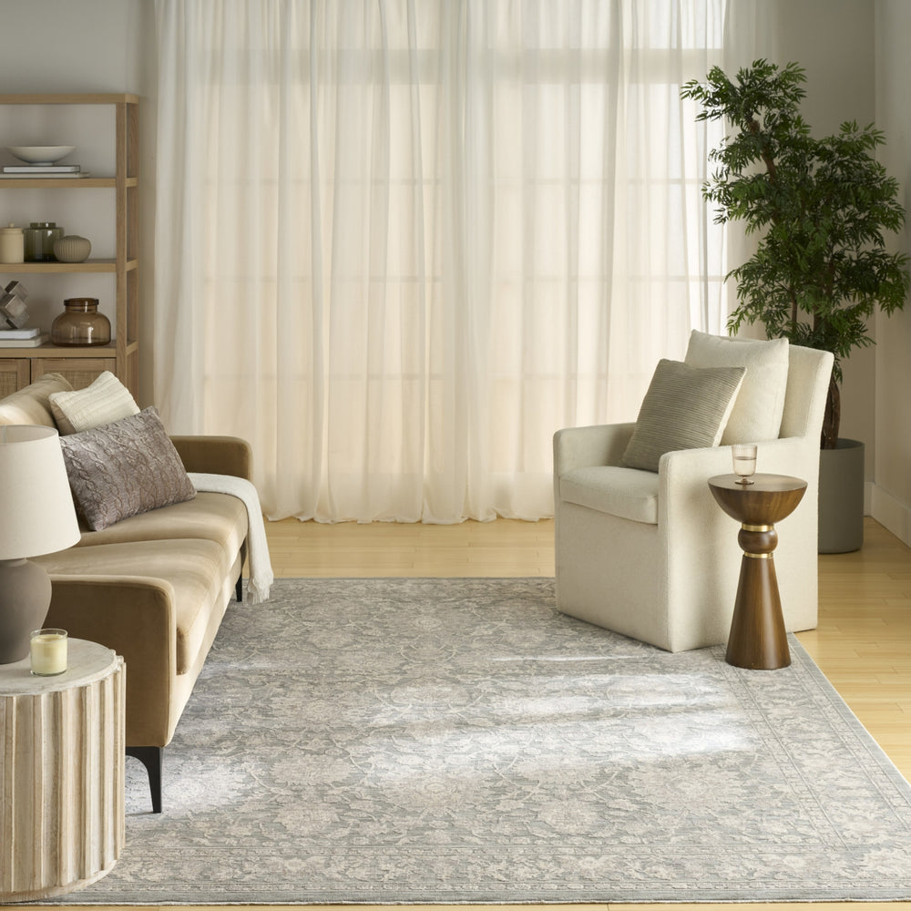 Nourison Outlines OLN08 Sage Ivory Area Rug Room Image Feature