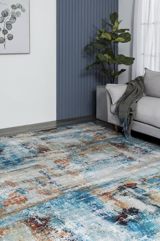 K2 Omnia OM-876 Turquoise/Spice Area Rug