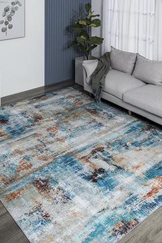 K2 Omnia OM-876 Turquoise/Spice Area Rug