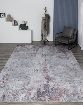 K2 Omnia OM-878 Zinc/Merlot Area Rug