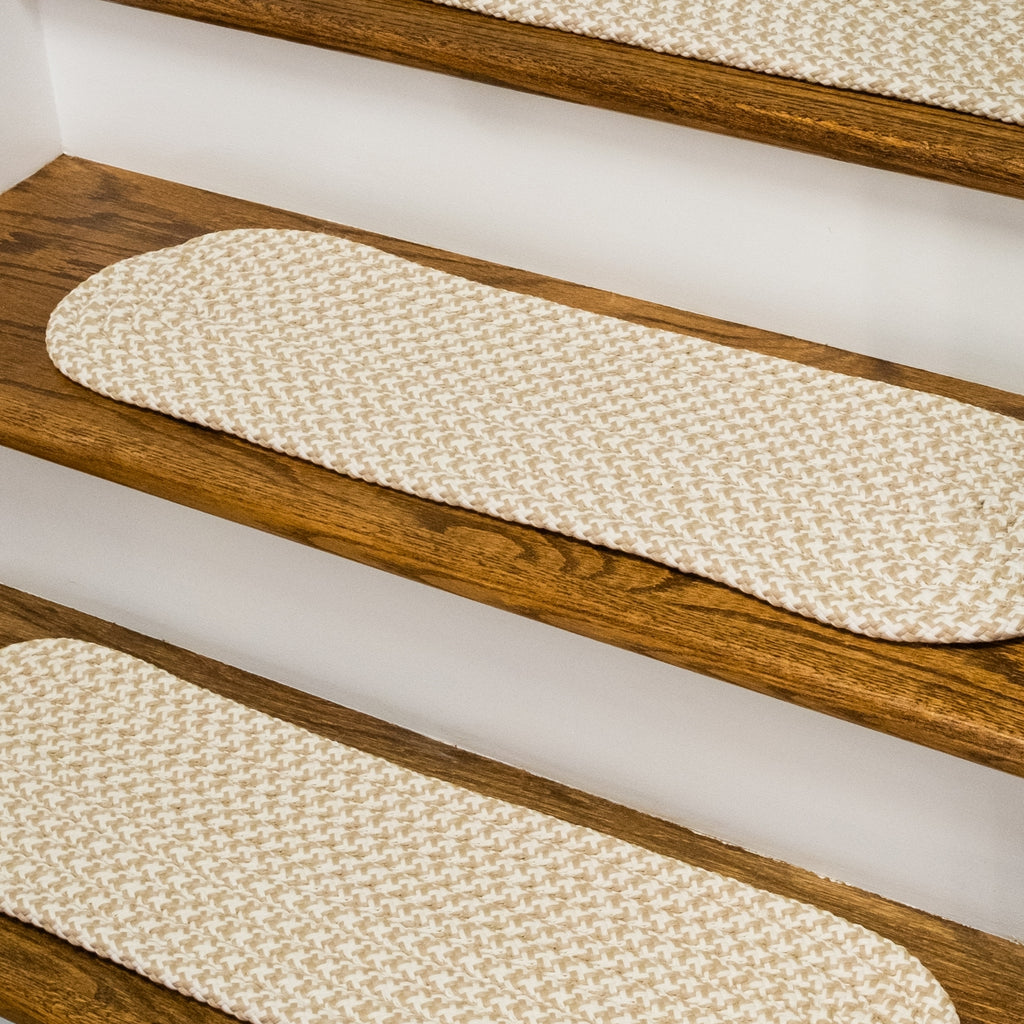 Colonial Mills Milton Houndstooth Tweed Stair Treads ON89 Sand