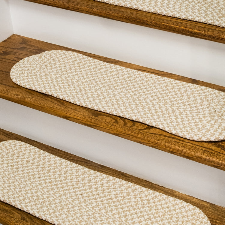 Colonial Mills Milton Houndstooth Tweed Stair Treads ON89 Sand ...