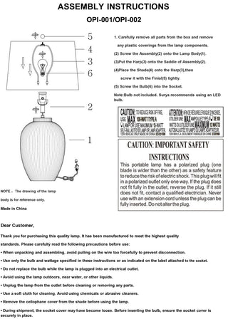 Surya Opio OPI-001 Lamp Assembly