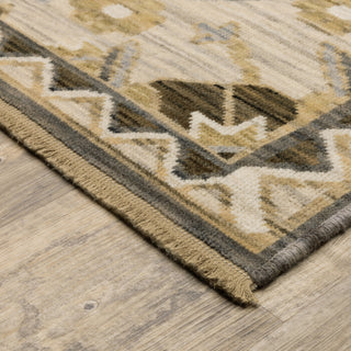 Oriental Weavers Acacia ACA03 Tan/ Grey Area Rug Corner Image