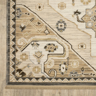 Oriental Weavers Acacia ACA03 Tan/ Grey Area Rug Corner Image