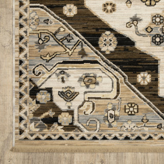 Oriental Weavers Acacia ACA04 Brown/ Grey Area Rug Corner Image