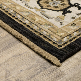 Oriental Weavers Acacia ACA08 Tan/ Black Area Rug Corner Image