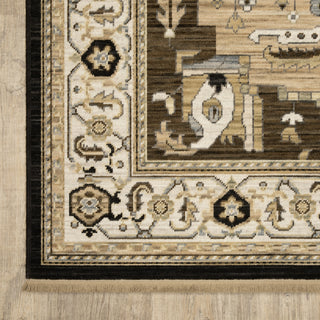Oriental Weavers Acacia ACA08 Tan/ Black Area Rug Corner Image