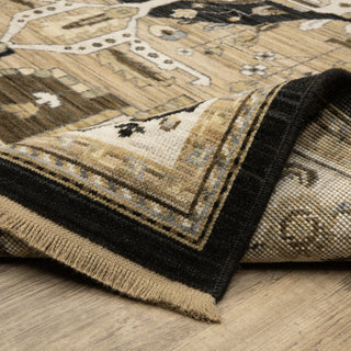 Oriental Weavers Acacia ACA08 Tan/ Black Area Rug Backing Image