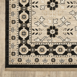 Oriental Weavers Acacia ACA09 Beige/ Black Area Rug Corner Image