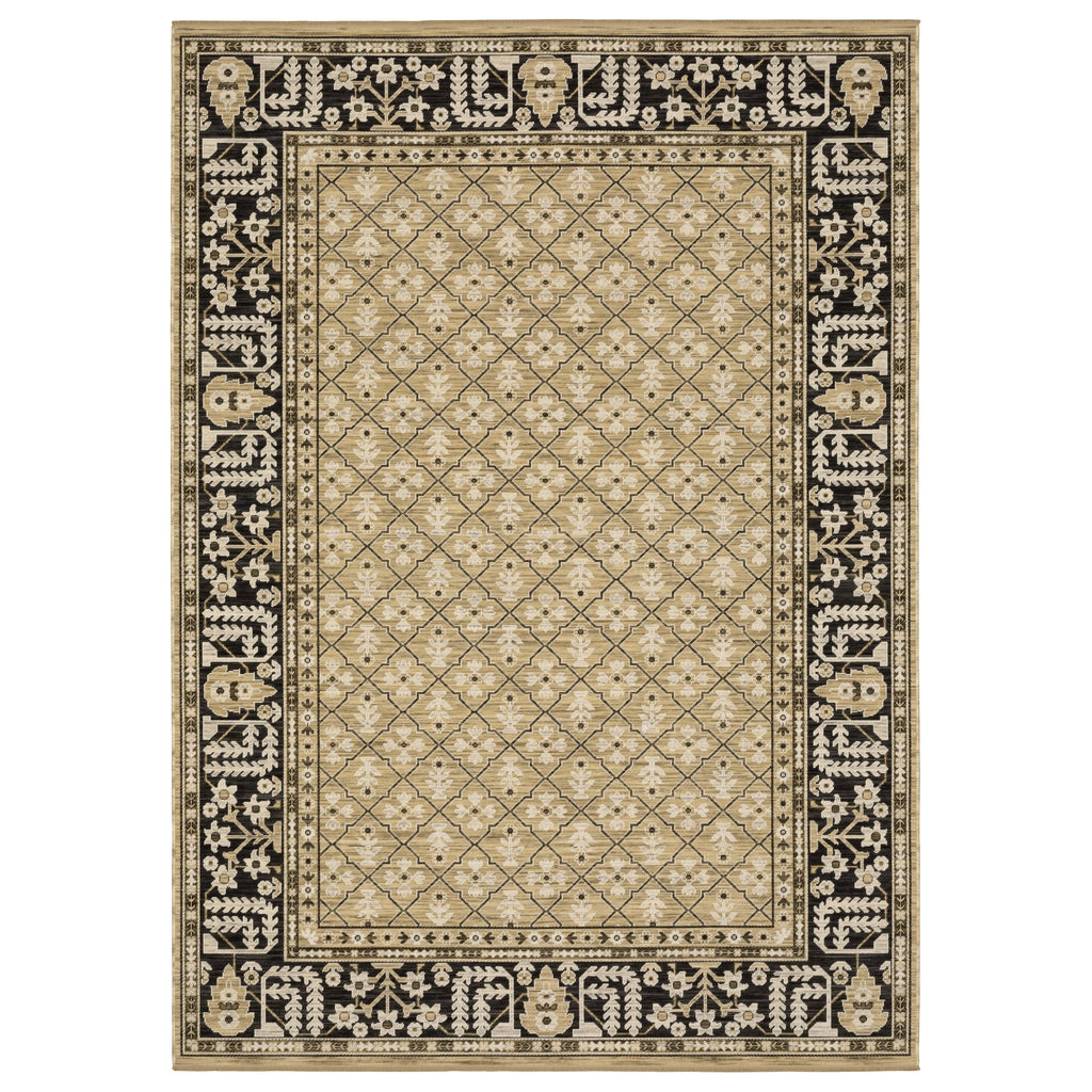 Oriental Weavers Acacia ACA12 Tan/ Black Area Rug main image