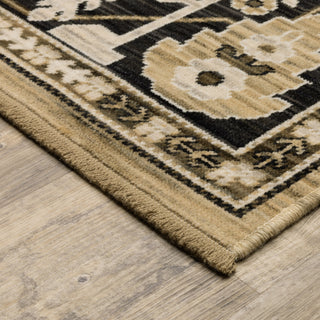 Oriental Weavers Acacia ACA12 Tan/ Black Area Rug Corner Image