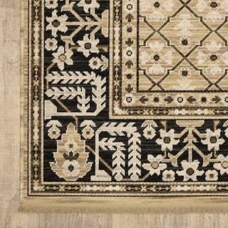 Oriental Weavers Acacia ACA12 Tan/ Black Area Rug Corner Image
