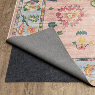 Oriental Weavers Addison ADD01 Pink/ Blue Machine Washable Area Rug by PRINTS Close-up Image
