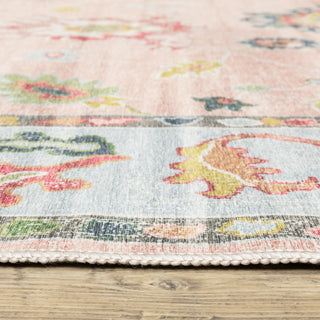Oriental Weavers Addison ADD01 Pink/ Blue Machine Washable Area Rug by PRINTS Pile Image