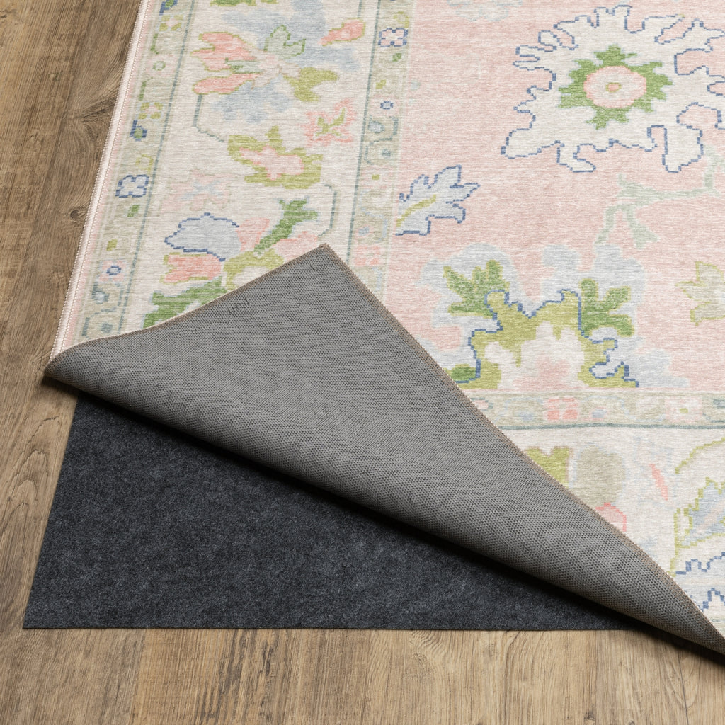 Oriental Weavers Addison ADD04 Pink/ Green Machine Washable Area Rug by PRINTS main image