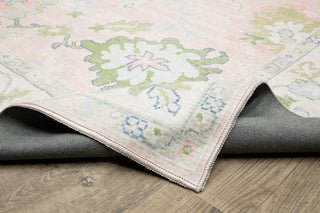 Oriental Weavers Addison ADD04 Pink/ Green Machine Washable Area Rug by PRINTS Backing Image