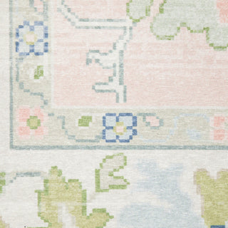 Oriental Weavers Addison ADD04 Pink/ Green Machine Washable Area Rug by PRINTS Close-up Image