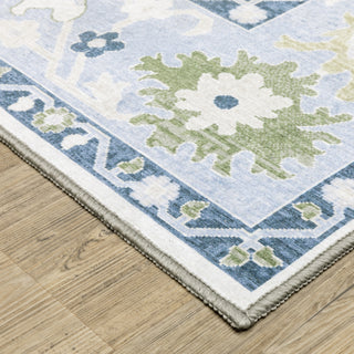 Oriental Weavers Addison ADD05 Blue/ Green Machine Washable Area Rug by PRINTS Corner Image