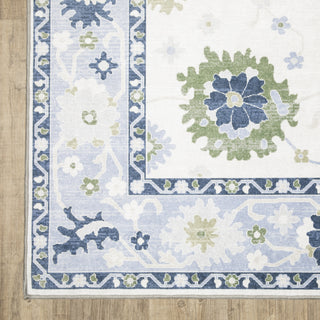 Oriental Weavers Addison ADD05 Blue/ Green Machine Washable Area Rug by PRINTS Corner Image