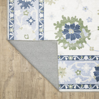 Oriental Weavers Addison ADD05 Blue/ Green Machine Washable Area Rug by PRINTS Backing Image