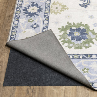 Oriental Weavers Addison ADD05 Blue/ Green Machine Washable Area Rug by PRINTS Close-up Image