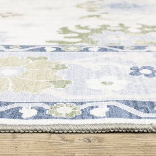 Oriental Weavers Addison ADD05 Blue/ Green Machine Washable Area Rug by PRINTS Pile Image