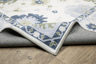 Oriental Weavers Addison ADD05 Blue/ Green Machine Washable Area Rug by PRINTS Backing Image