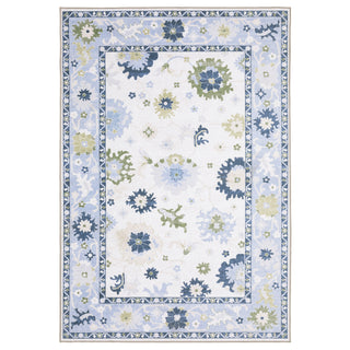 Oriental Weavers Addison ADD05 Blue/ Green Machine Washable Area Rug by PRINTS Close-up Image