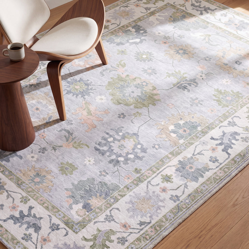 Oriental Weavers Addison ADD06 Blue/ Green Machine Washable Area Rug by PRINTS Lifestyle Image Feature