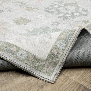 Oriental Weavers Addison ADD06 Blue/ Green Machine Washable Area Rug by PRINTS Backing Image