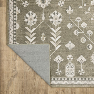 Oriental Weavers Addison ADD07 Brown/ Ivory Machine Washable Area Rug by PRINTS Backing Image