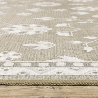 Oriental Weavers Addison ADD07 Brown/ Ivory Machine Washable Area Rug by PRINTS Pile Image