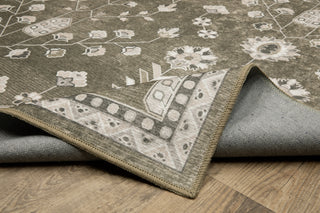 Oriental Weavers Addison ADD07 Brown/ Ivory Machine Washable Area Rug by PRINTS Backing Image
